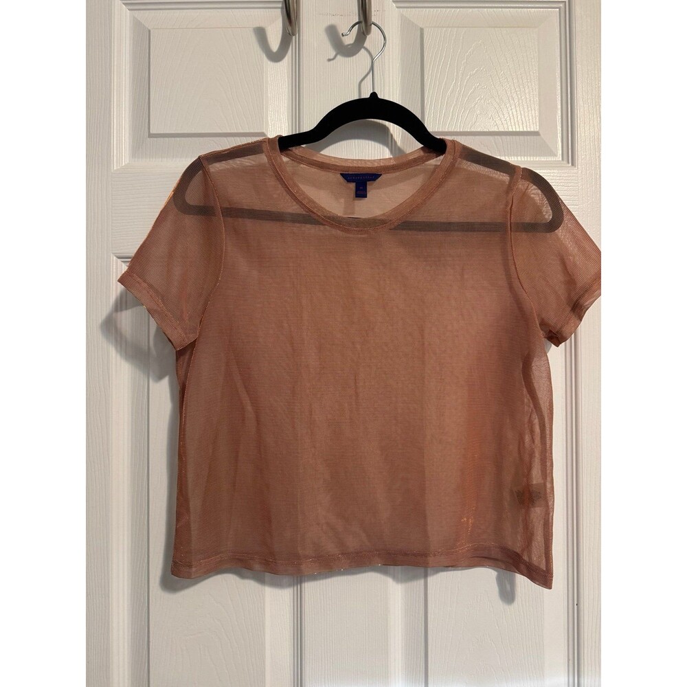 Aeropostale Pink Shimmer Opaque T-Shirt Size M
